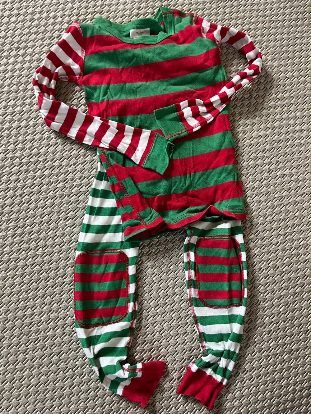 Hanna Andersson -  Red & Green Striped Kids Pajama Set